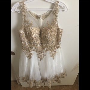 Gold and white dress